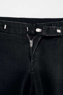 ZARA X KATE MOSS ДЖИНСЫ-КЛЕШ С ЗАНИЖЕННОЙ ТАЛИЕЙ, ЧЕРНЫЙ