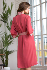 Халат средней длины Laura (Размер: XS-S) (Цвет: красный)