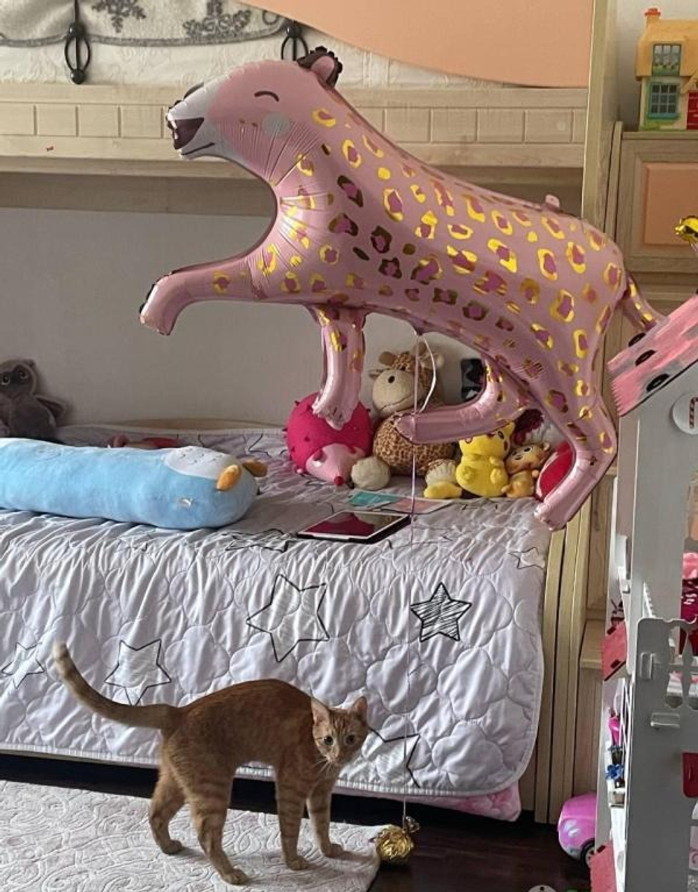 Шар (41"/104 см) Фигура, Леопард, Розовый