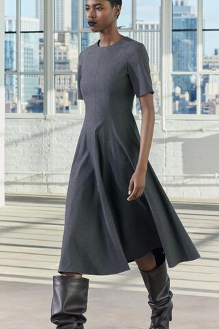 ZARA ПЛАТЬЕ С ЮБКОЙ ГОДЕ — ZW COLLECTION, АНТРАЦИТОВО-СЕРЫЙ