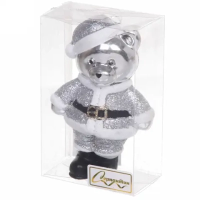 Ёлочная игрушка «Волшебный медвежонок» 8*5*12 см, серебро