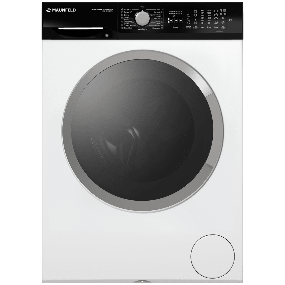 Стиральная машина с инвертором и паром MAUNFELD MFWM128WH400 ST INVERTER