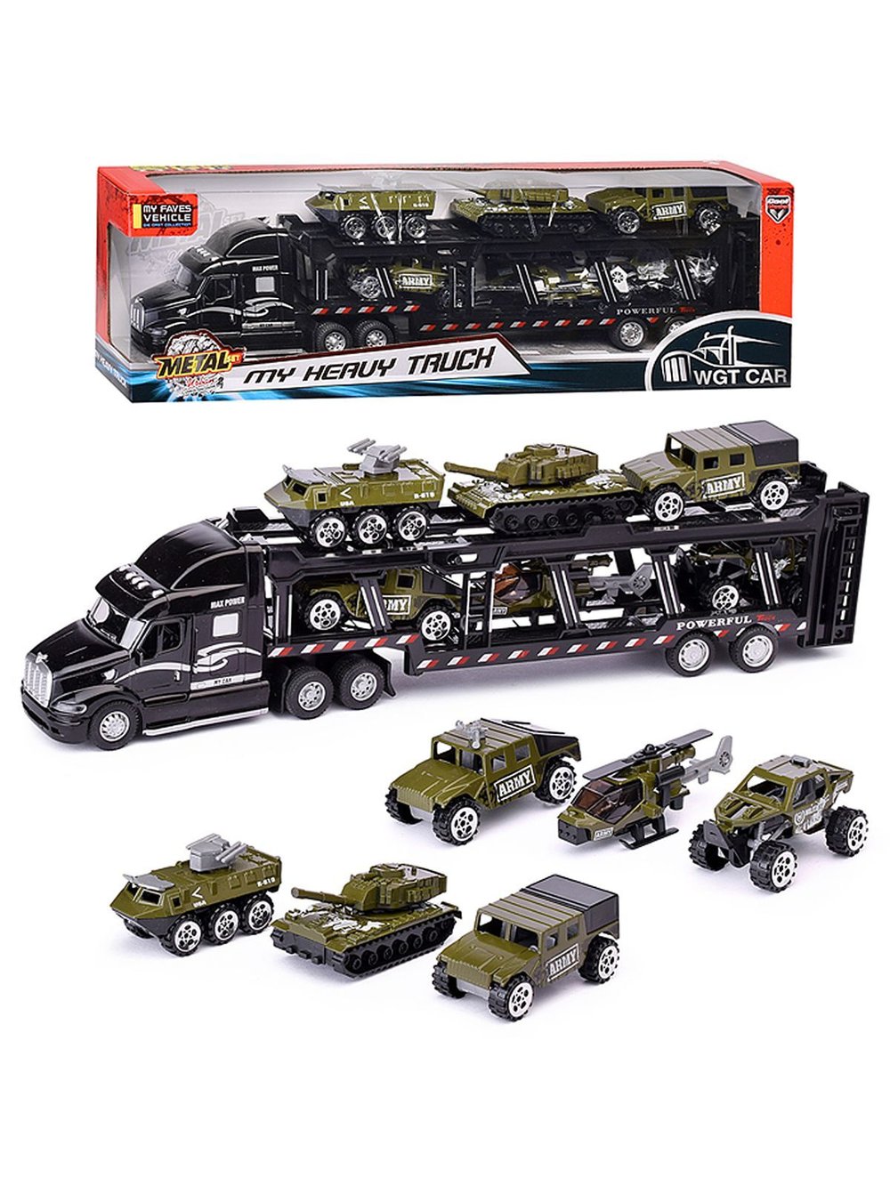 Набор детский Автовоз с военной техникой (2218-10G)