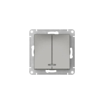 ATLASDESIGN 2-клавишный ВЫКЛЮЧАТЕЛЬ с подсветкой, сх.5а, 10АХ, мех., быстрозажим. клем., СТАЛЬ