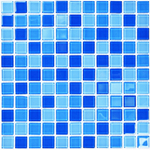 Мозаика стеклянная Blue wave-1/Голубая волна-1 (25х25) 300х300х4 мм