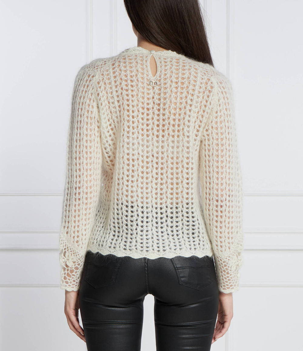 Хлопковый свитер TWINSET - белый(232TT3441)