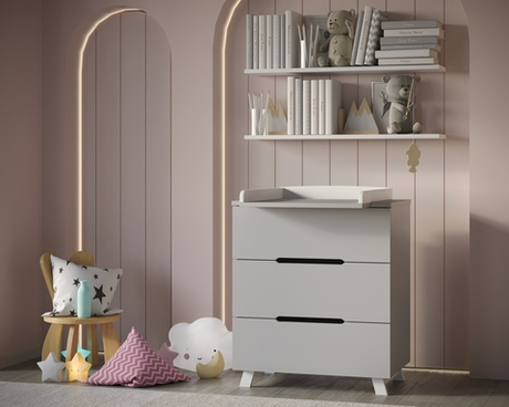 Комод Anniken Lux серый/белый