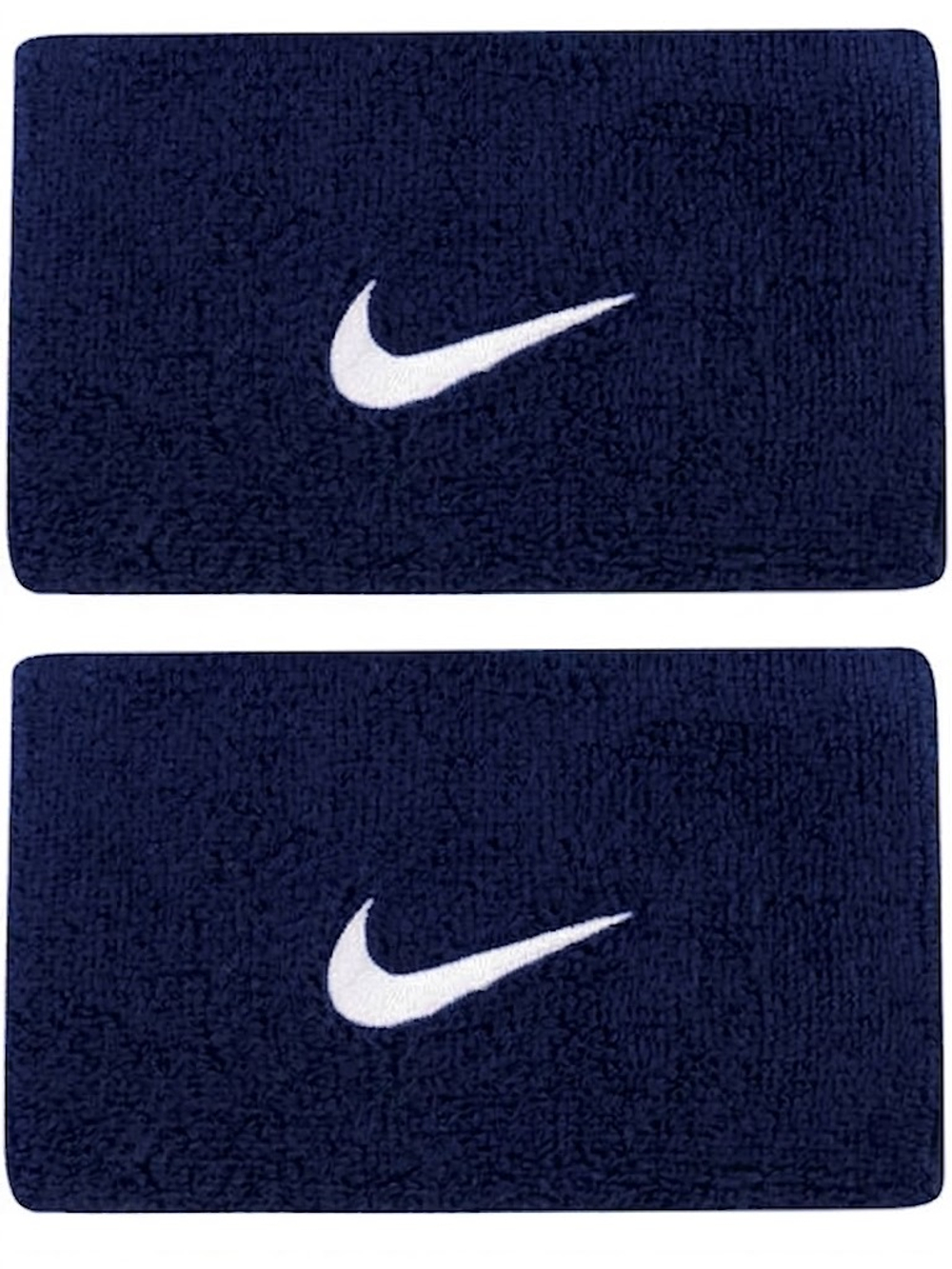 Теннисные напульсники Nike Swoosh Double-Wide Wristbands - obsidian/white