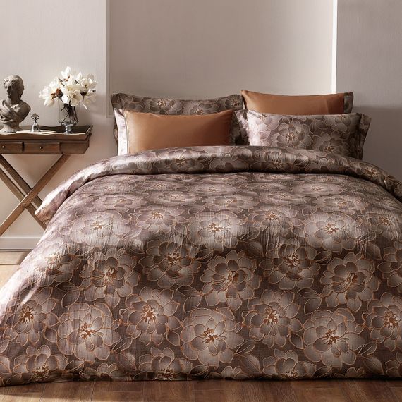 Постельное белье GRACE кофейный  TIVOLYO HOME Турция