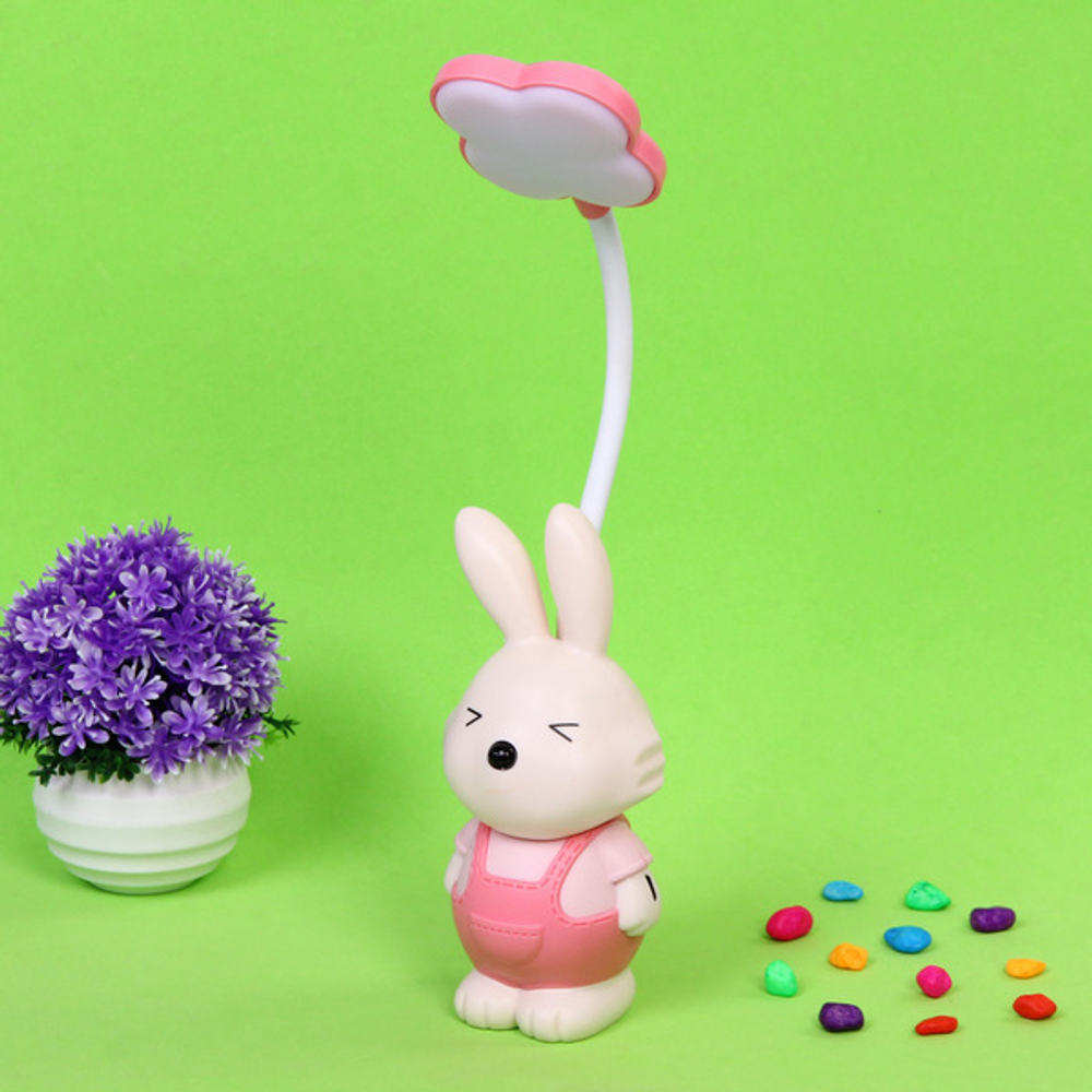 Настольная лампа «Sweet - rabbit» LED 6,2*6,5*29,5 см, USB 1.5w 3.7v, Розовый