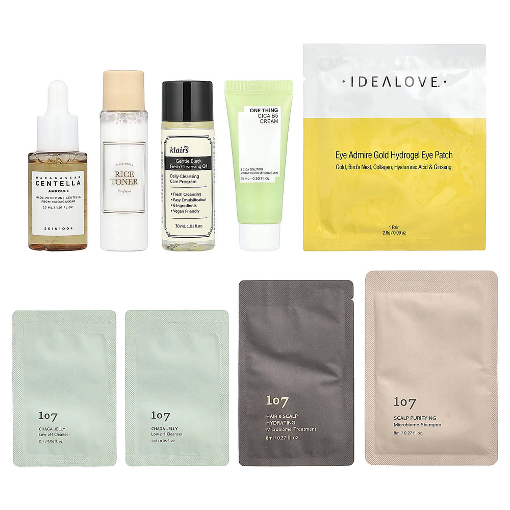 iHerb Exclusive, дорожный набор корейских средств, 8 предметов