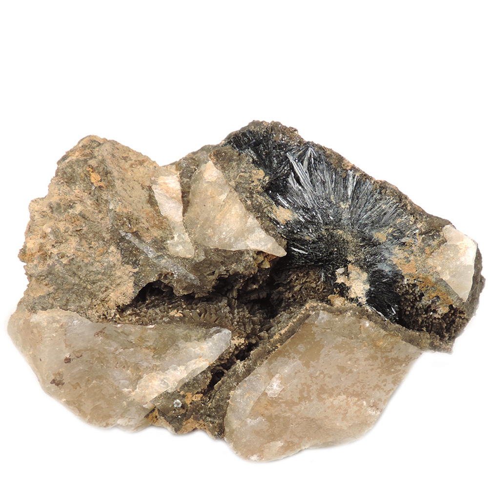 Вивианит на кварце с лимонитом 65.3гр.