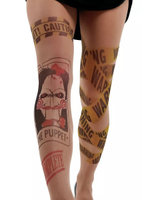 Колготки с принтом в виде куклы Билли (Размер: S-M-L) (Цвет: бежевый)