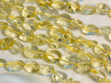 Нить бусин из лимонного кварца 8-10мм(галтовка)