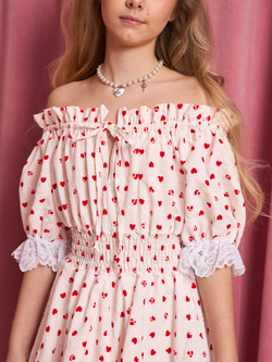 Сарафан для девочки "Сердечки"