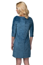 Короткое платье с пайетками на кармашках (Размер: M) (Цвет: голубой)