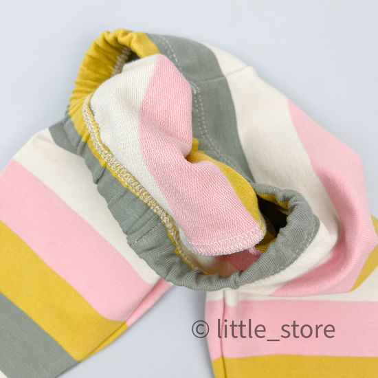 Бриджи хлопковые из футера Цветная полоска