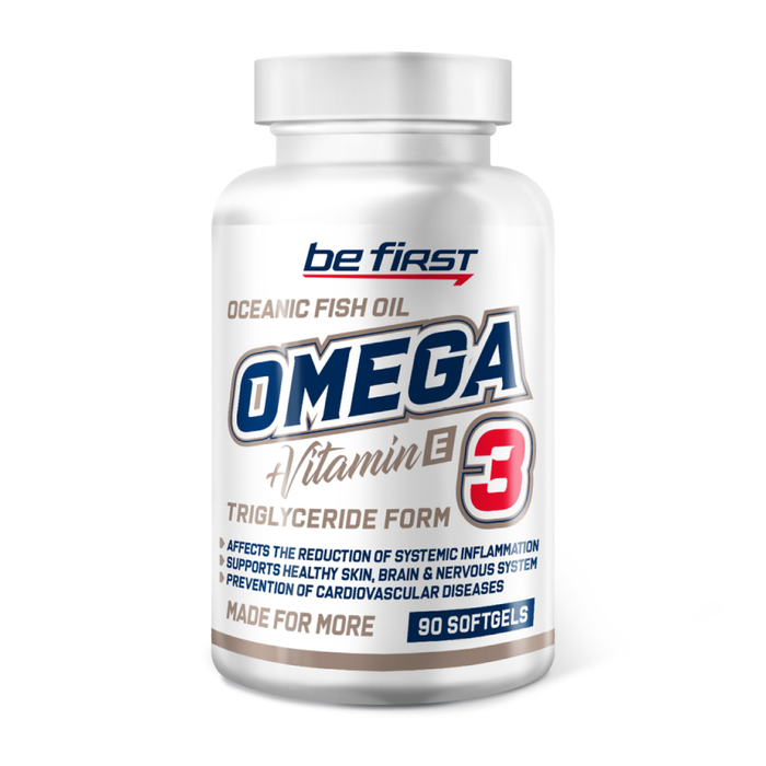 Омега-3 с витамином Е, Omega-3 + Vitamin Е, Be First, 90 желатиновых капсул