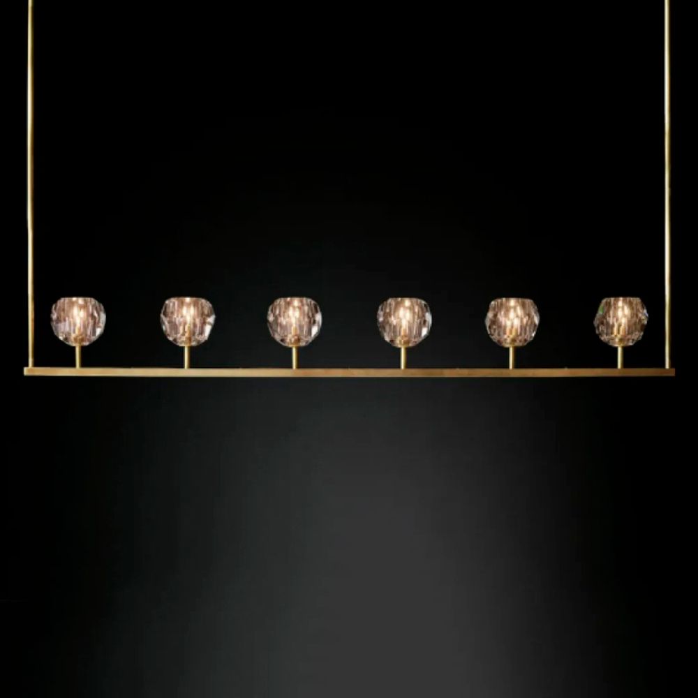 Люстра Rh Boule De Cristal Linear Chandelier 6 Bronze By Imperiumloft