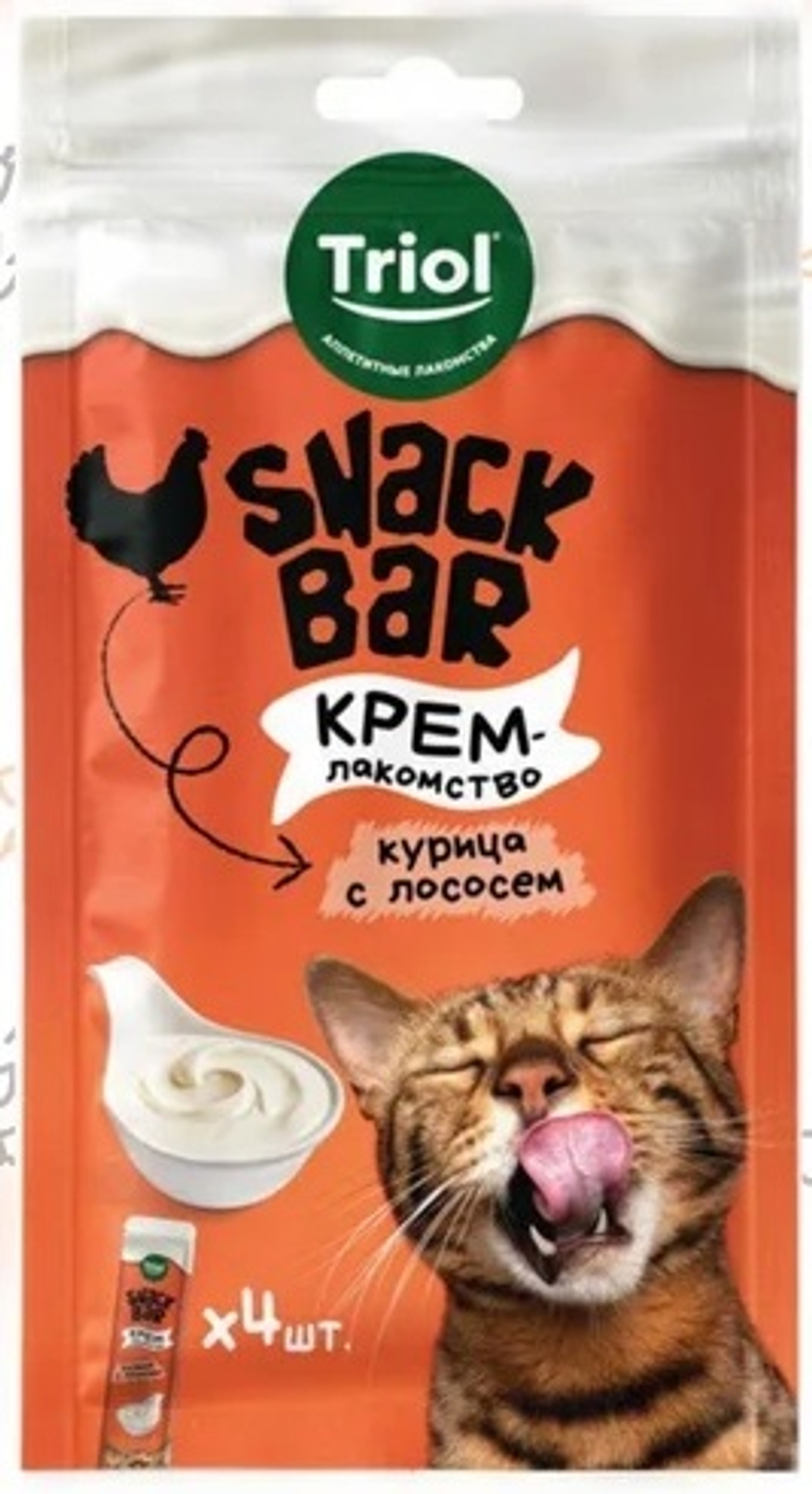 Лакомства для кошек Крем из курицы с лососем,40г