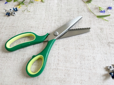 Ножницы прорезиненная ручка  зиг-заг, L 23,5 см