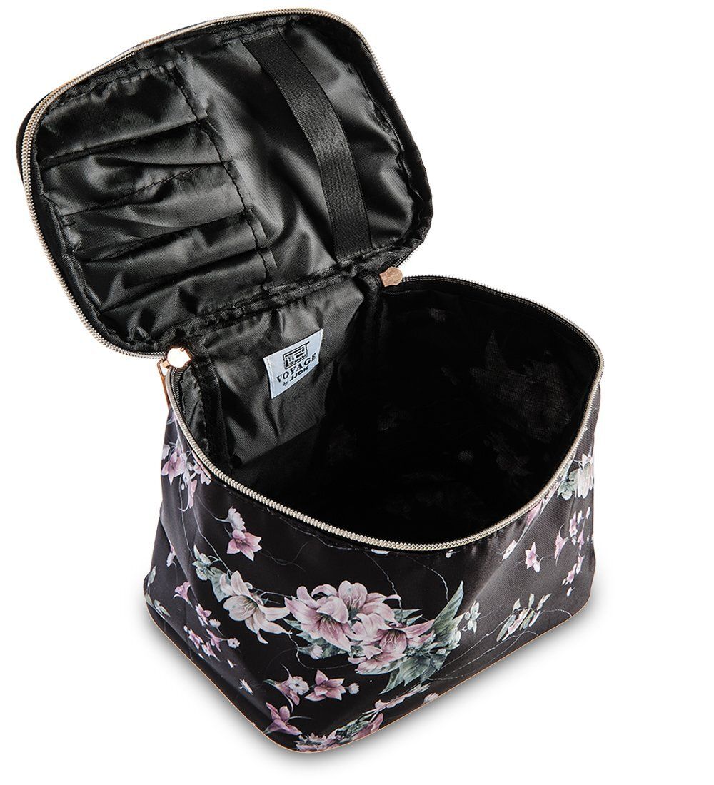 JJDK-90307 Бьюти бокс «Blume» черный с цветами