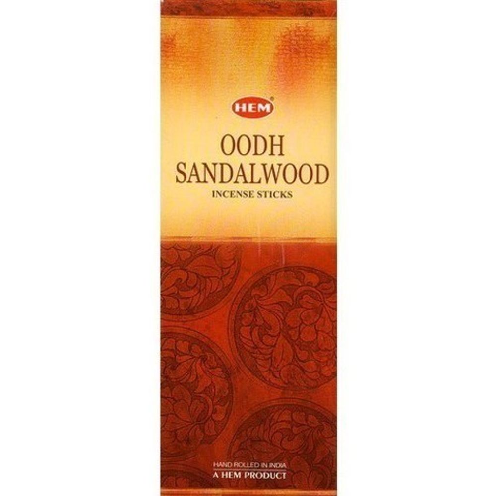 HEM Oodh Sandalwood шестигранник Благовоние Уд Сандаловое дерево