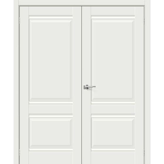 Купить Двустворчатая дверь эмалит Прима-2 White Matt глухая