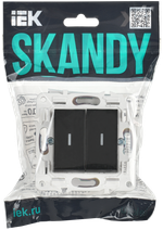 SKANDY Выключатель 2-клавишный с индикацией 10А SK-V09Bl черный IEK