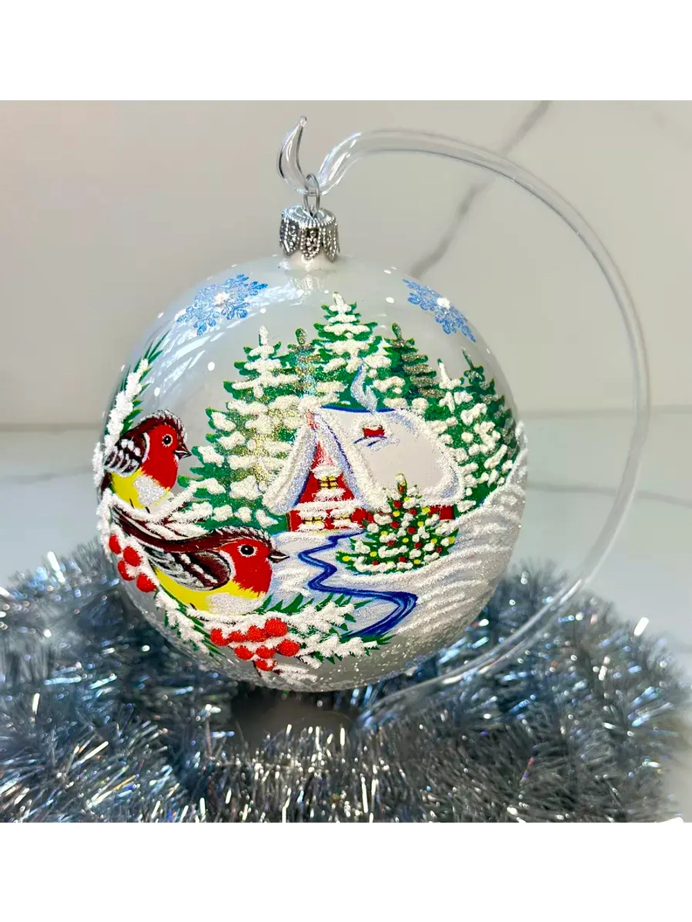 Елочный шар Домик 115 мм