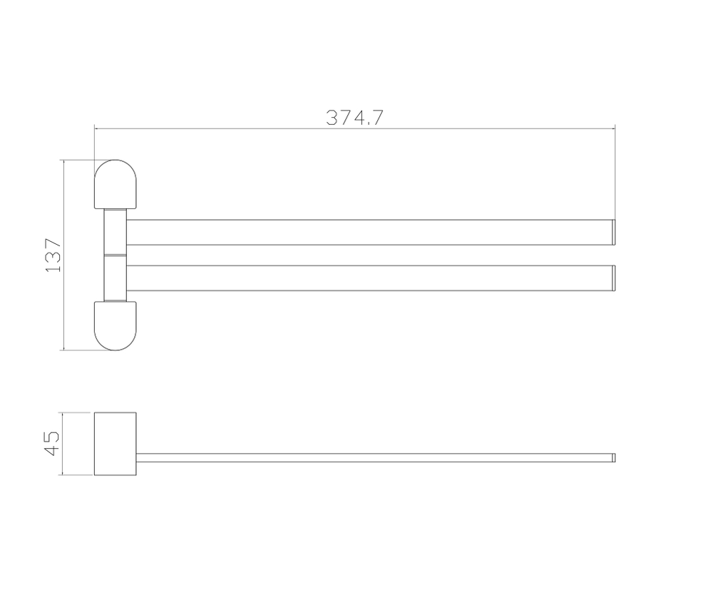 Полотенцедержатель поворотный WONZON & WOGHAND CARBON, Черный (WW-7731)