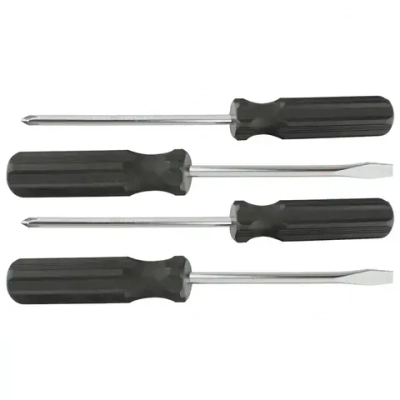 Набор отверток 4 шт, SL5 x 100.6 x 100, PH1 x 100, 2 x 100, углеродистая сталь, пластиковая рукоятка