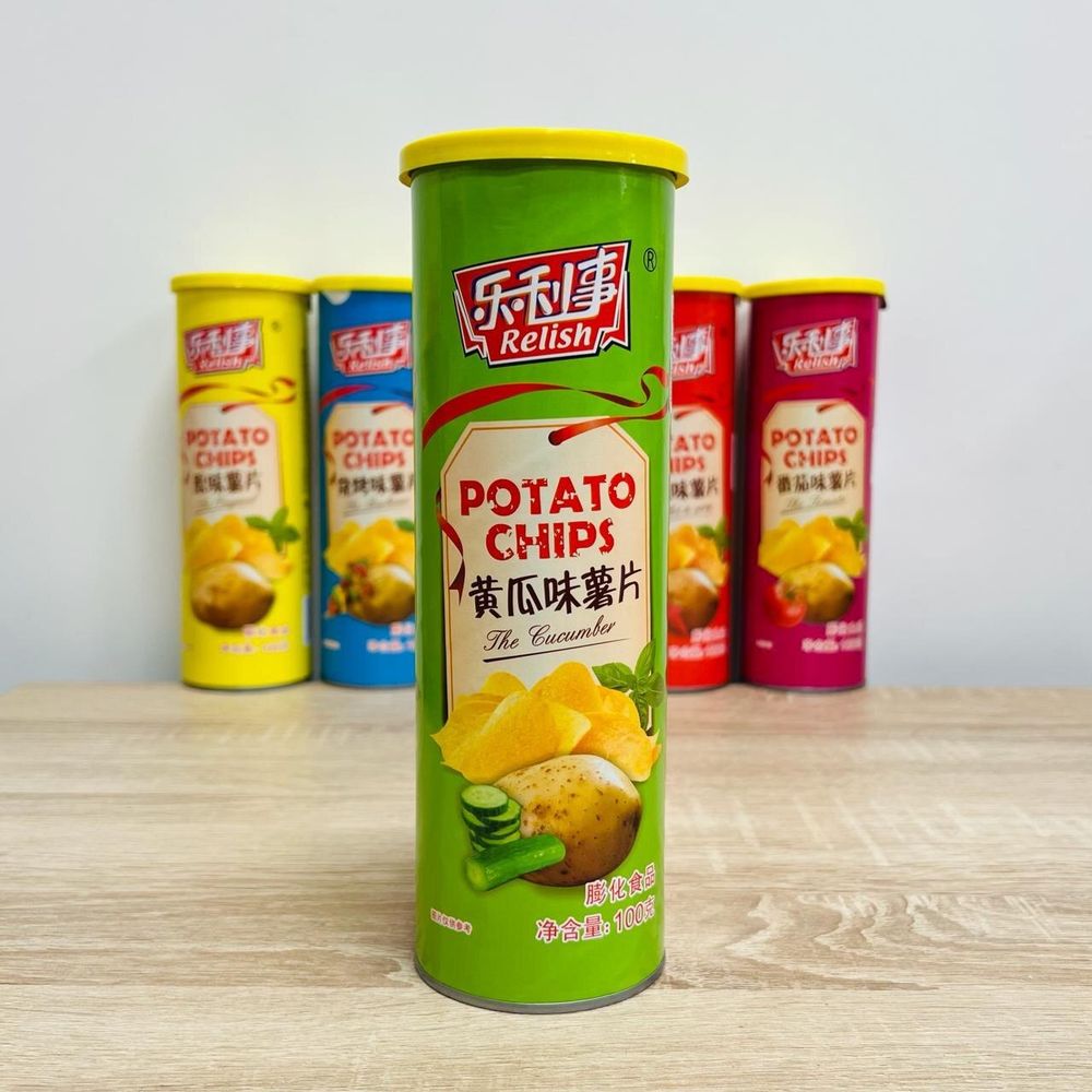 Чипсы картофельные Relish Potato Chips The Cucumber Огурец (туба) 100 г