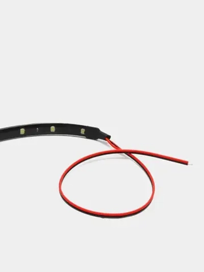 Светодиодная LED лента для автомобиля и дома IP65 12V 30см белая водонепроницаемая на самоклеющейся основе
