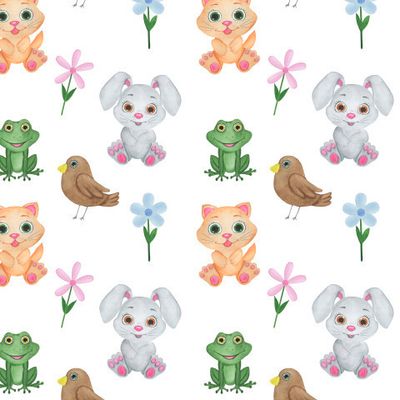 Животные акварель