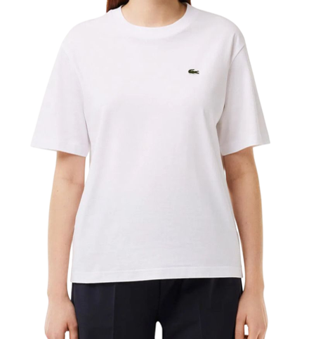 Женская футболка Lacoste, легкий хлопковый трикотаж Pima свободного кроя