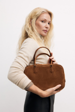 Bag ROMA M NEW suede caramel color