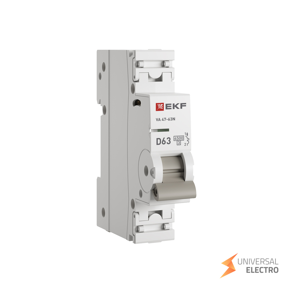 Автоматический выключатель 1P 63А (D) 6кА ВА 47-63N EKF PROxima
