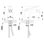 LM4908CW Меланж Смеситель для биде, хром/белый (к/к 4)