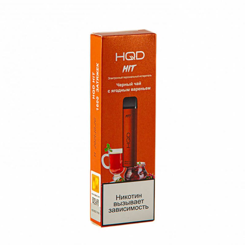 Одноразовая электронная сигарета HQD Hit - Black Tea Wit Berry Jam (Черный чай с ягодным вареньем) 1600 тяг