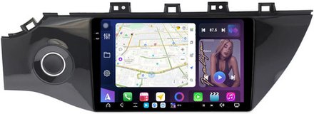 Магнитола для KIA Rio 4, Rio X-Line 2017-2020 (рамка с кнопкой) - FarCar XXL1160M монитор 9.5" 2K QLED на Android 13, TS20, 8+256Гб, CarPlay, 4G SIM-слот