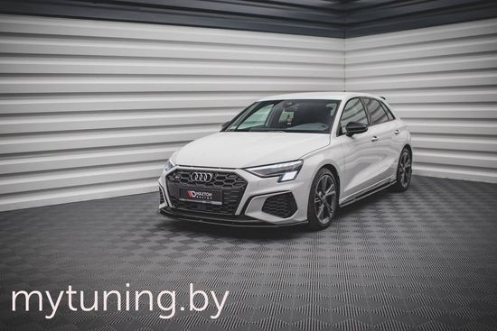 Сплиттер бампера переднего V.4  для AUDI A3 S-Line / S3 8Y (20-...)