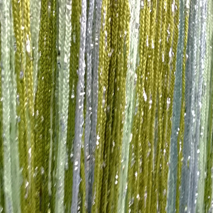 Нитяные шторы дождь радуга - серые, зеленые, 300 х 280 см. Арт. 7-15-19