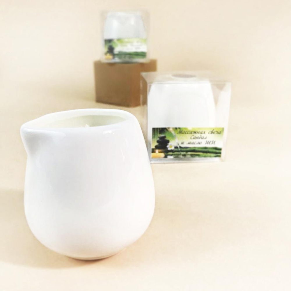 Массажная свеча с маслом Сандала и маслом Ши (Афродизиак)