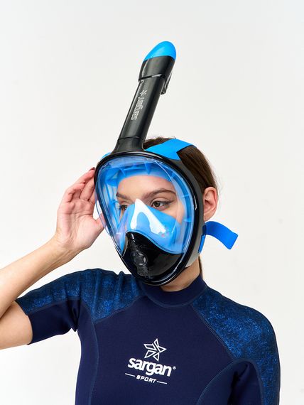 Маска полнолицевая Sargan Планета океан 2.0 черный/голубой