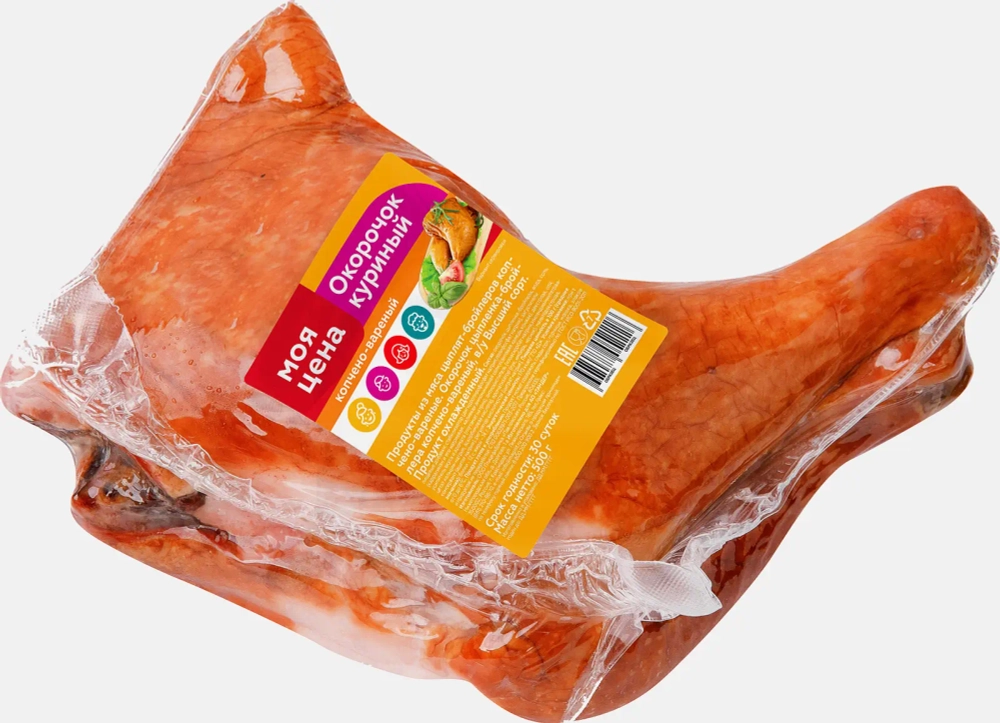Окорочок цыпленка-бройлера Моя цена копчено-вареный 650г