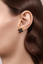 Серьги "TRUE FLOWERS" с коньячным цирконием