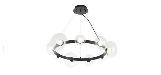 Подвесная светодиодная люстра Bosque SP9 Black/Transparent чёрный Crystal Lux