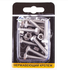 Болт нерж.DIN 933 М 6х70 с гайкой DIN934 (10 шт) 560320