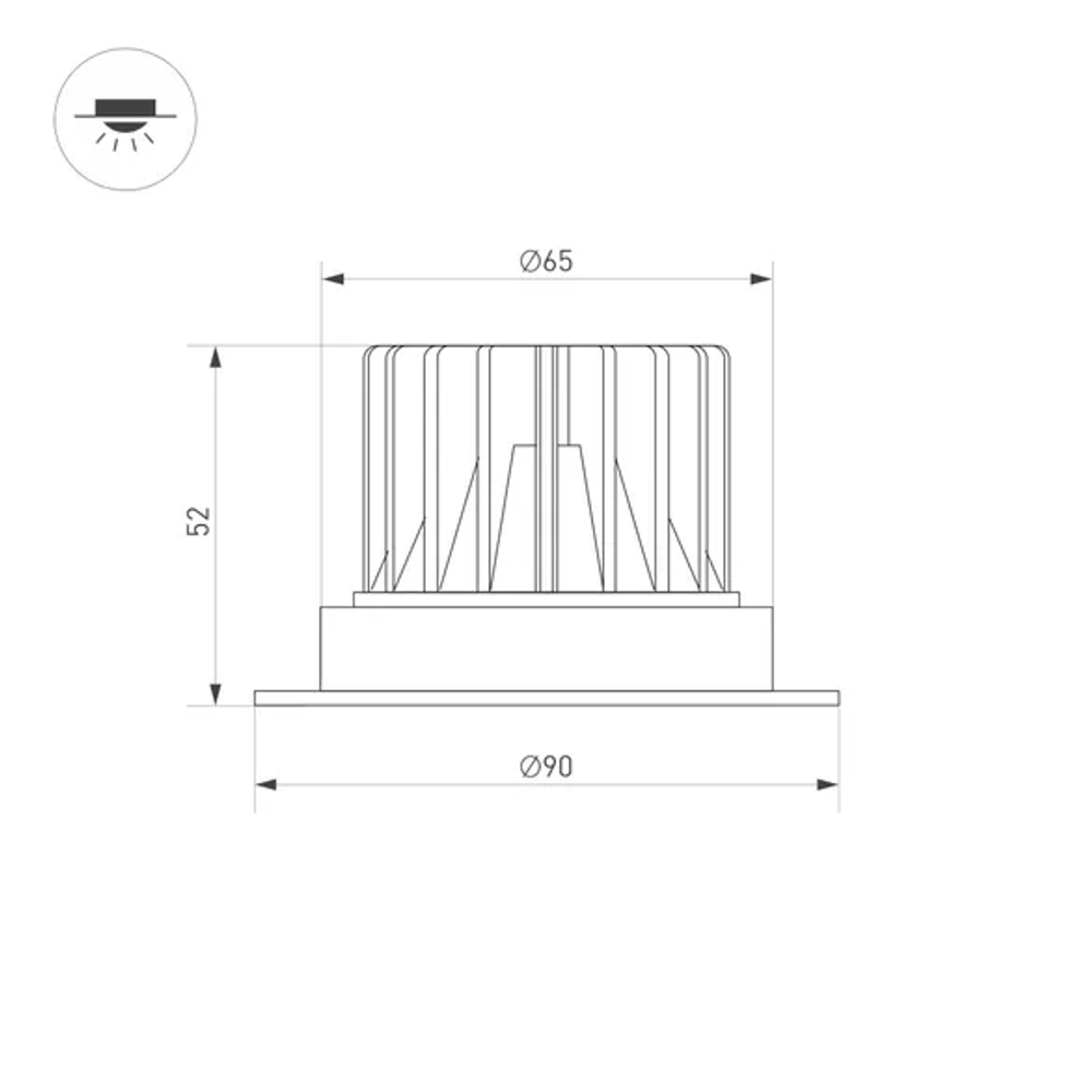 Светильник MS-ATLAS-TRIMLESS-R50-6W Warm3000 (BK, 40deg, 230V) (Arlight, IP20 Металл, 5 лет) 036135